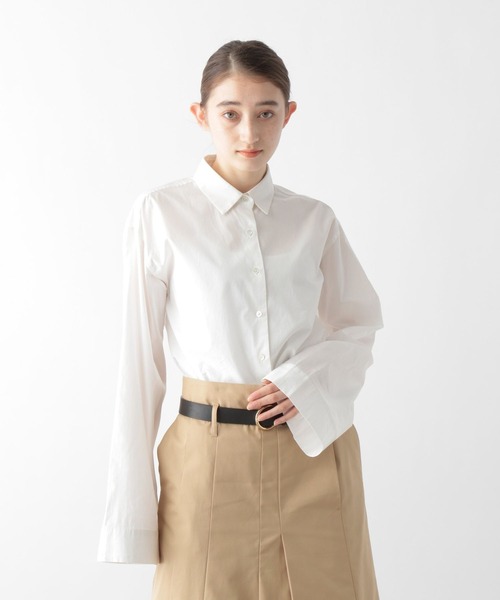 STERNBERG(スタンバーグ)の「2WAYコットンシャツ(シャツ/ブラウス・レディース・オフホワイト/ブルー系その他/ブラック・LARGE/MEDIUM)」の1枚目の写真