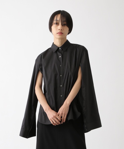 STERNBERG(スタンバーグ)の「2WAYコットンシャツ(シャツ/ブラウス・レディース・オフホワイト/ブルー系その他/ブラック・LARGE/MEDIUM)」の2枚目の写真