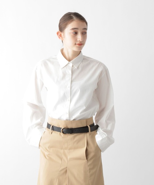 STERNBERG(スタンバーグ)の「2WAYコットンシャツ(シャツ/ブラウス・レディース・オフホワイト/ブルー系その他/ブラック・LARGE/MEDIUM)」の7枚目の写真
