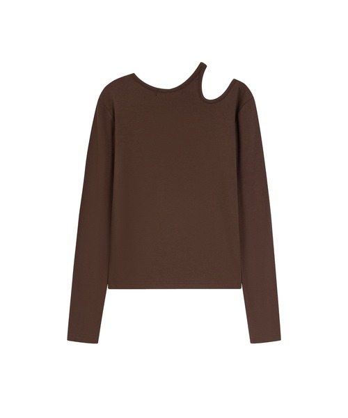 ELOOPS（イーループス）の「【ELOOPS】カーブホールスムーストップス・カットソー（Tシャツ/カットソー・レディース・ブラウン/ライトイエロー・FREE）」の17枚目の写真