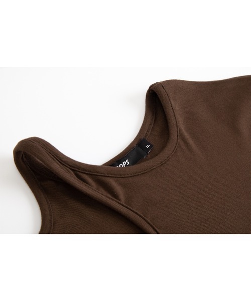 ELOOPS（イーループス）の「【ELOOPS】カーブホールスムーストップス・カットソー（Tシャツ/カットソー・レディース・ブラウン/ライトイエロー・FREE）」の20枚目の写真