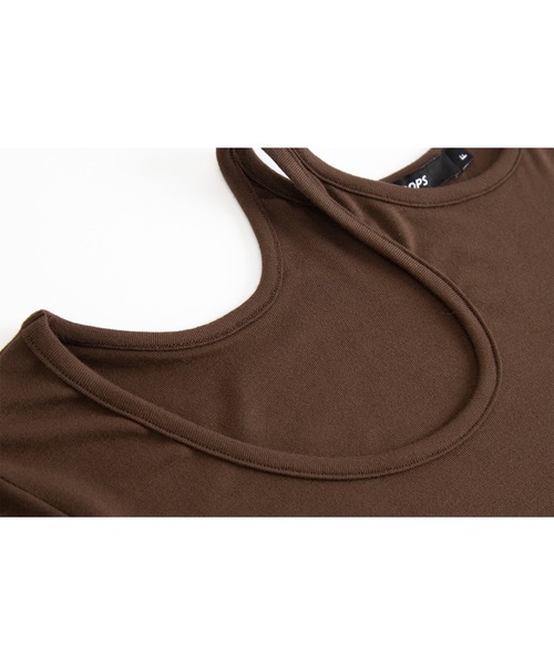ELOOPS（イーループス）の「【ELOOPS】カーブホールスムーストップス・カットソー（Tシャツ/カットソー・レディース・ブラウン/ライトイエロー・FREE）」の21枚目の写真
