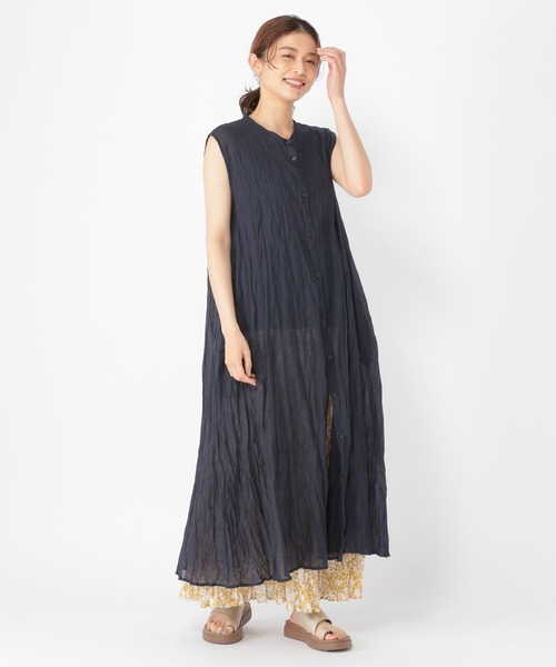 セール】クリンクルボイルノースリーブワンピース[プチサイズあり