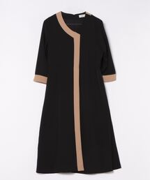 TONAL（トーナル）の「バイカラーアシメラインフレアワンピース  