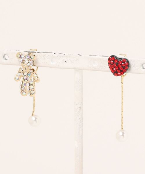 Coo+i(クーイ)の「ハート&テディベア パールドロップピアス ゴールド(ピアス(両耳用)・レディース・ゴールド・FREE)」の7枚目の写真
