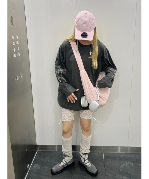 WC（ダブル シー）の「リボン刺繍ロンT（Tシャツ/カットソー・レディース・グレー/ホワイト/チャコールグレー・FREE）」の11枚目の写真