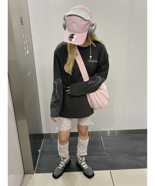 WC（ダブル シー）の「リボン刺繍ロンT（Tシャツ/カットソー・レディース・グレー/ホワイト/チャコールグレー・FREE）」の14枚目の写真