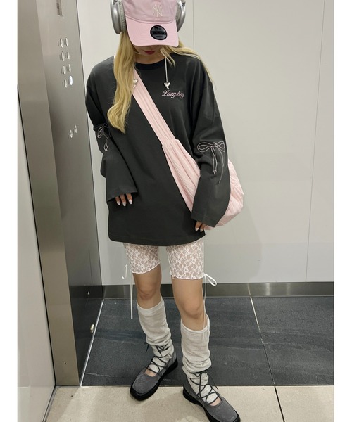 WC（ダブル シー）の「リボン刺繍ロンT（Tシャツ/カットソー・レディース・グレー/ホワイト/チャコールグレー・FREE）」の15枚目の写真