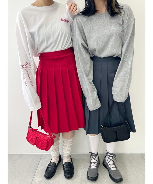 WC（ダブル シー）の「リボン刺繍ロンT（Tシャツ/カットソー・レディース・グレー/ホワイト/チャコールグレー・FREE）」の20枚目の写真