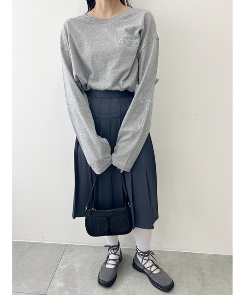 WC（ダブル シー）の「リボン刺繍ロンT（Tシャツ/カットソー・レディース・グレー/ホワイト/チャコールグレー・FREE）」の18枚目の写真