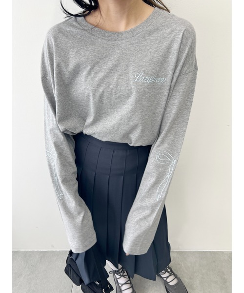 WC（ダブル シー）の「リボン刺繍ロンT（Tシャツ/カットソー・レディース・グレー/ホワイト/チャコールグレー・FREE）」の19枚目の写真