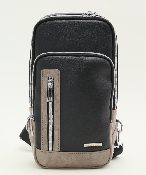 TAKA-Q（タカキュー）の「【両掛け仕様】タカキュー カラーコンビ ボディバッグ（ボディバッグ/ウエストポーチ・メンズ・ブラック/キャメル/ネイビー・FREE）」の2枚目の写真