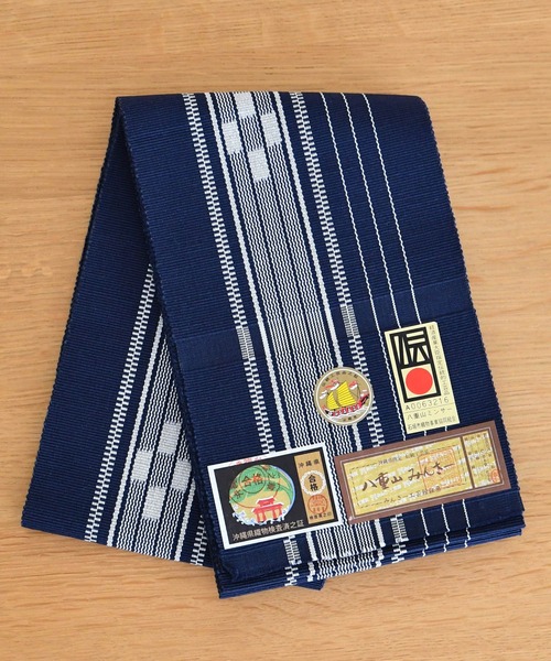 帯単品 八重山みんさー 半幅帯 草木染 日本製