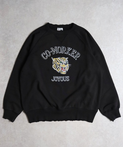 トレーナー スウェット 「POWER TO THE PEOPLE」ヴィンテージ風 トラカレッジ スウェットプルオーバー レディース メンズ POWER TO THE PEOPLE（パワートゥーザピープル）の「【POWER TO