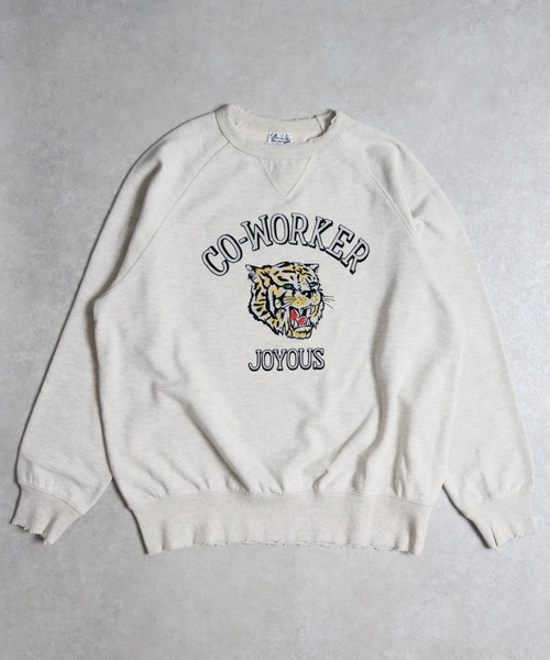 トレーナー スウェット 「POWER TO THE PEOPLE」ヴィンテージ風 トラカレッジ スウェットプルオーバー レディース メンズ POWER TO THE PEOPLE（パワートゥーザピープル）の「【POWER TO