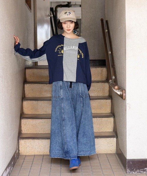 niko and...(ニコアンド)の「リメイク風キャンディスリーブロングTシャツ(Tシャツ/カットソー・レディース・チャコール/ネイビー/オフホワイト・LARGE/MEDIUM)」の10枚目の写真