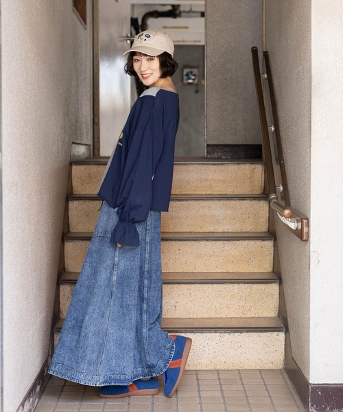 niko and（ニコアンド）の「リメイク風キャンディスリーブロングT