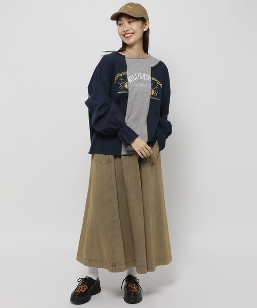 niko and...(ニコアンド)の「リメイク風キャンディスリーブロングTシャツ(Tシャツ/カットソー・レディース・チャコール/ネイビー/オフホワイト・LARGE/MEDIUM)」の20枚目の写真