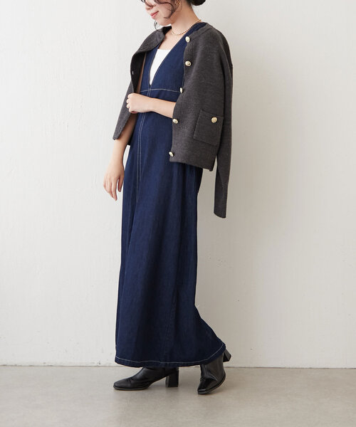 Jena espace merveilleux（ジェナ　エスパスメルヴェイユ）の「デニムジャンスカ（ワンピース・レディース・ブルー/ブラック・FREE）」の2枚目の写真