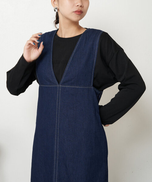 Jena espace merveilleux（ジェナ　エスパスメルヴェイユ）の「デニムジャンスカ（ワンピース・レディース・ブルー/ブラック・FREE）」の8枚目の写真