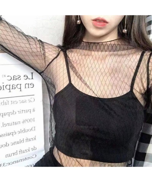 Chiina（チーナ）の「【Chiina】フロッキー　シースルーハイネックトップス（その他トップス・レディース・ホワイト系1/ホワイト系2/ブラック系2/ブラック系3/ブラック系4/ブラック系5/ホワイト系3・FREE）」の6枚目の写真