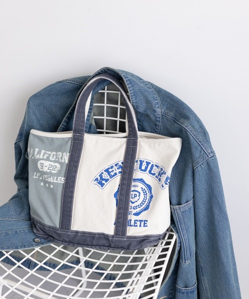 LEPSIM（レプシィム）の「リメイクキャンバストートバッグ　132581（トートバッグ・レディース・ブルー/ベージュ・ONE SIZE）」の2枚目の写真