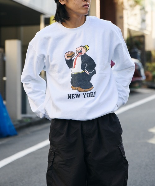 (30%OFF SALE) グッドウェア GOODWEAR ポパイ プリント Tシャツ GDW-LCS-2433 (2024AW 秋冬) 爆買 Goodwear (30%OFF SALE) グッドウェア GOODWEAR ポパイ プリント