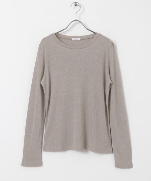 ITEMS URBANRESEARCH(アイテムズ アーバンリサーチ)の「クルーネックラメカットソー(Tシャツ/カットソー・レディース・ベージュ/ブラック/ミント・FREE)」の7枚目の写真