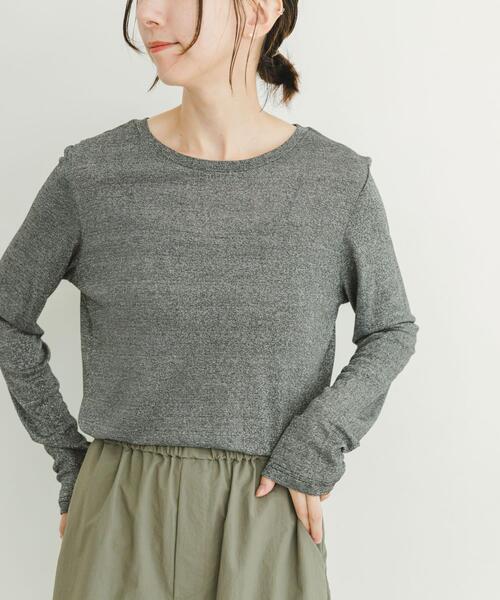 ITEMS URBANRESEARCH(アイテムズ アーバンリサーチ)の「クルーネックラメカットソー(Tシャツ/カットソー・レディース・ベージュ/ブラック/ミント・FREE)」の11枚目の写真