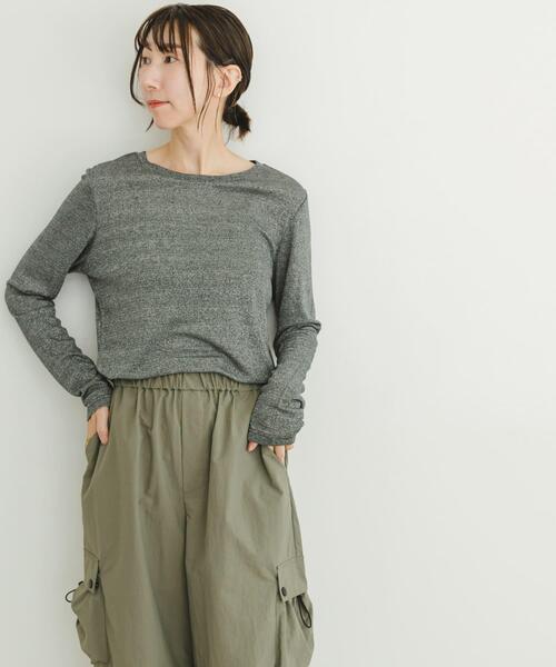 ITEMS URBANRESEARCH(アイテムズ アーバンリサーチ)の「クルーネックラメカットソー(Tシャツ/カットソー・レディース・ベージュ/ブラック/ミント・FREE)」の12枚目の写真