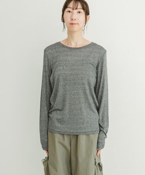 ITEMS URBANRESEARCH(アイテムズ アーバンリサーチ)の「クルーネックラメカットソー(Tシャツ/カットソー・レディース・ベージュ/ブラック/ミント・FREE)」の14枚目の写真