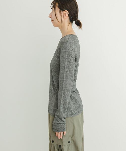 ITEMS URBANRESEARCH(アイテムズ アーバンリサーチ)の「クルーネックラメカットソー(Tシャツ/カットソー・レディース・ベージュ/ブラック/ミント・FREE)」の15枚目の写真