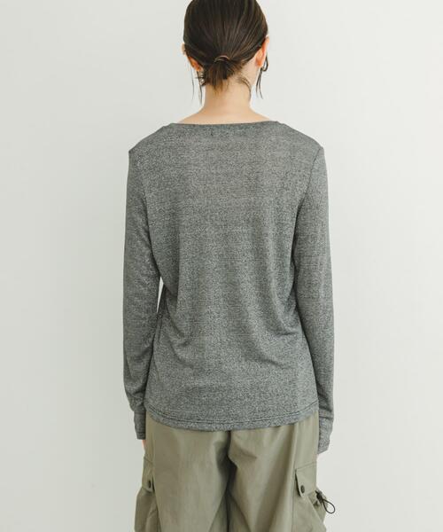 ITEMS URBANRESEARCH(アイテムズ アーバンリサーチ)の「クルーネックラメカットソー(Tシャツ/カットソー・レディース・ベージュ/ブラック/ミント・FREE)」の16枚目の写真