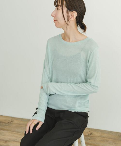 ITEMS URBANRESEARCH(アイテムズ アーバンリサーチ)の「クルーネックラメカットソー(Tシャツ/カットソー・レディース・ベージュ/ブラック/ミント・FREE)」の22枚目の写真