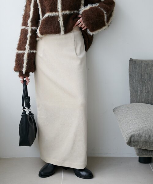 DISCOAT(ディスコート)の「カットコールナロースカート(スカート・レディース・チャコールグレー/オレンジ/アイボリー・MEDIUM/LARGE/SMALL)」の5枚目の写真