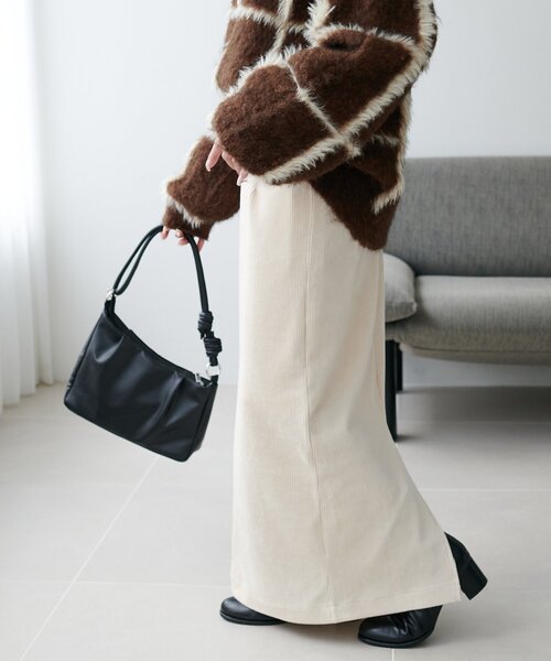 DISCOAT(ディスコート)の「カットコールナロースカート(スカート・レディース・チャコールグレー/オレンジ/アイボリー・MEDIUM/LARGE/SMALL)」の6枚目の写真