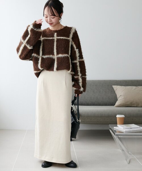 DISCOAT(ディスコート)の「カットコールナロースカート(スカート・レディース・チャコールグレー/オレンジ/アイボリー・MEDIUM/LARGE/SMALL)」の8枚目の写真