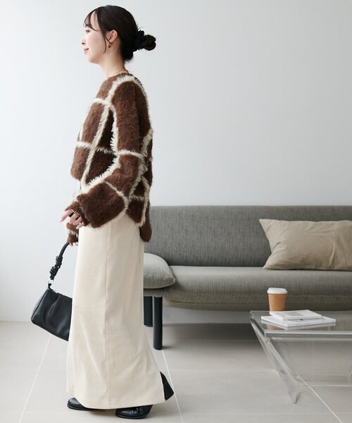 DISCOAT(ディスコート)の「カットコールナロースカート(スカート・レディース・チャコールグレー/オレンジ/アイボリー・MEDIUM/LARGE/SMALL)」の9枚目の写真