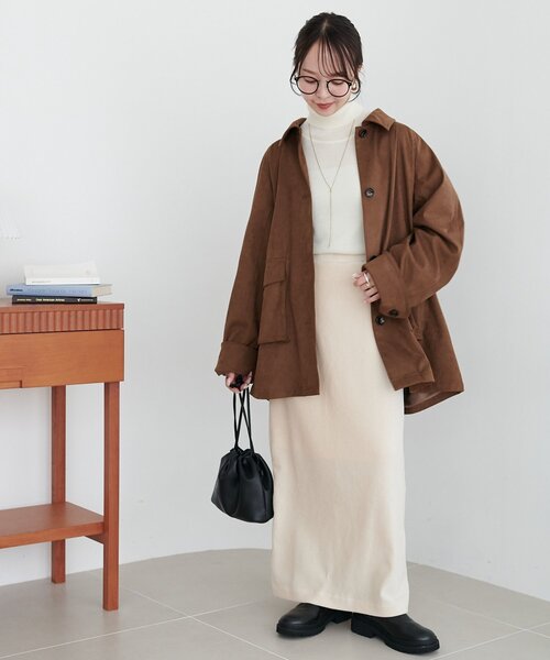 DISCOAT(ディスコート)の「カットコールナロースカート(スカート・レディース・チャコールグレー/オレンジ/アイボリー・MEDIUM/LARGE/SMALL)」の12枚目の写真