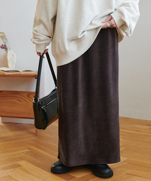 DISCOAT(ディスコート)の「カットコールナロースカート(スカート・レディース・チャコールグレー/オレンジ/アイボリー・MEDIUM/LARGE/SMALL)」の18枚目の写真