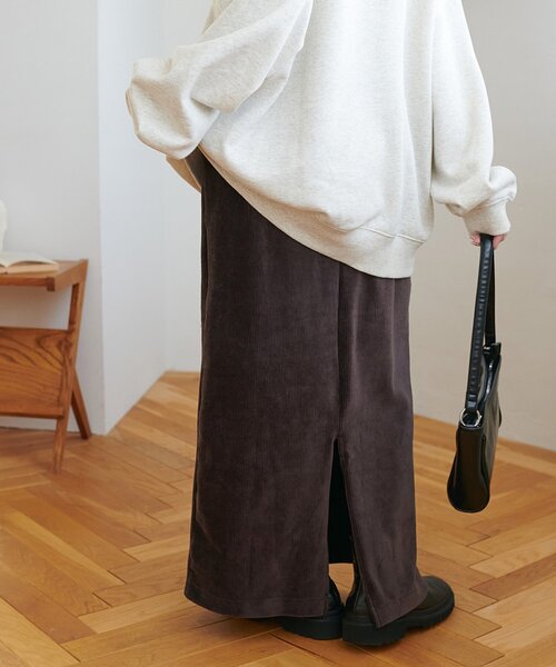 DISCOAT(ディスコート)の「カットコールナロースカート(スカート・レディース・チャコールグレー/オレンジ/アイボリー・MEDIUM/LARGE/SMALL)」の19枚目の写真