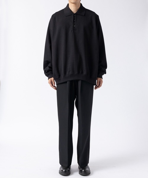 markaware（マーカウェア）の「POLO COLLAR HUGE（スウェット・メンズ・グレー/ブラック・1）」の3枚目の写真