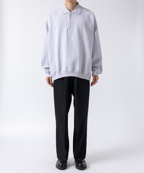 markaware（マーカウェア）の「POLO COLLAR HUGE（スウェット・メンズ・グレー/ブラック・1）」の11枚目の写真
