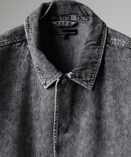Jungle Storm（ジャングルストーム）の「Chemical vintage processed denim coach jacket / ケミカルヴィンテージ加工デニムコーチジャケット unisex（デニムジャケット・メンズ・ブルー/ブラック・M/L）」の6枚目の写真