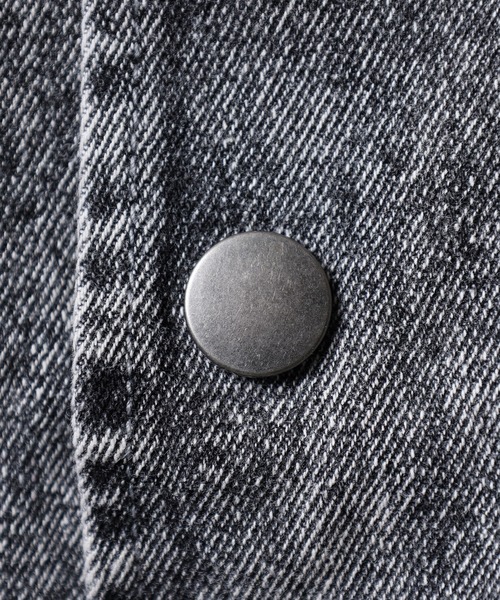 セール】Chemical vintage processed denim coach jacket / ケミカル