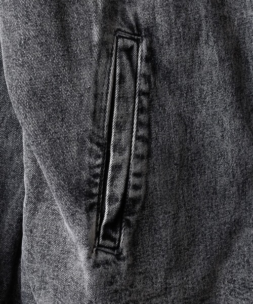 セール】Chemical vintage processed denim coach jacket / ケミカル