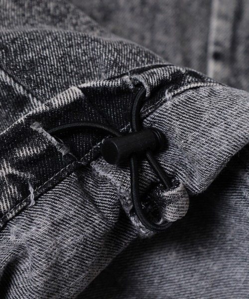 セール】Chemical vintage processed denim coach jacket / ケミカル