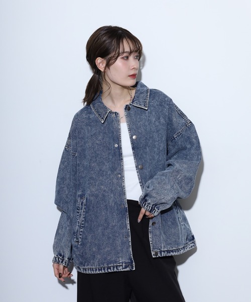 Jungle Storm（ジャングルストーム）の「Chemical vintage processed denim coach jacket / ケミカルヴィンテージ加工デニムコーチジャケット unisex（デニムジャケット・メンズ・ブルー/ブラック・M/L）」の21枚目の写真