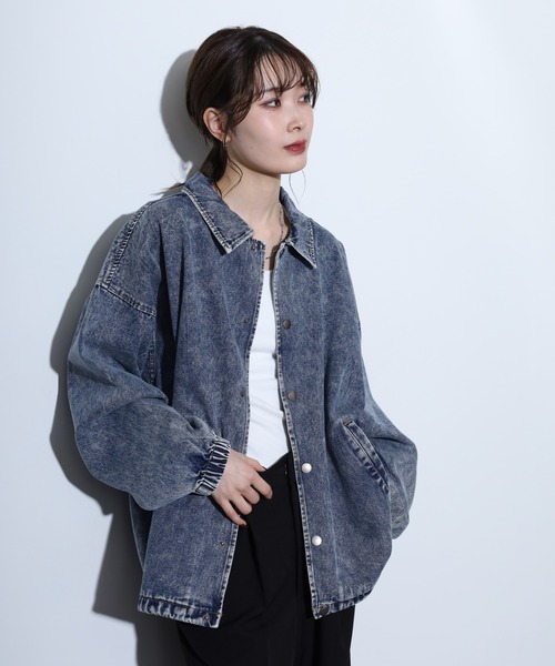 Jungle Storm（ジャングルストーム）の「Chemical vintage processed denim coach jacket / ケミカルヴィンテージ加工デニムコーチジャケット unisex（デニムジャケット・メンズ・ブルー/ブラック・M/L）」の22枚目の写真