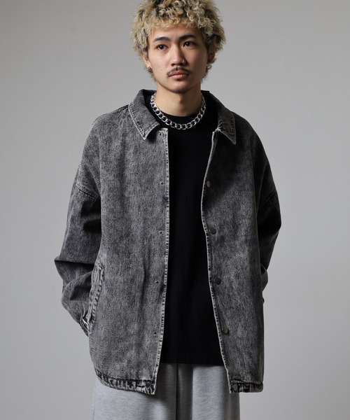 Jungle Storm（ジャングルストーム）の「Chemical vintage processed denim coach jacket / ケミカルヴィンテージ加工デニムコーチジャケット unisex（デニムジャケット・メンズ・ブルー/ブラック・M/L）」の13枚目の写真
